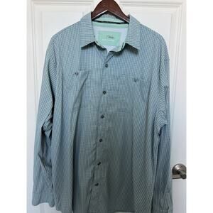 Worldwide Sporstman Shirt Men's Light Blue Green Fishing Cargo Vented Sz XL/TG